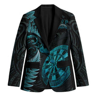 Personalised New Zealand Darts Blazer Happiness Is A Tight Threesome Maori Paua Shell LT14 Unisex Turquoise - Polynesian Pride