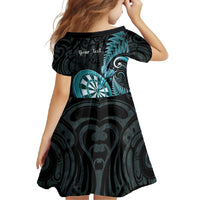 Personalised New Zealand Darts Family Matching Mermaid Dress and Hawaiian Shirt Happiness Is A Tight Threesome Maori Paua Shell LT14 - Polynesian Pride