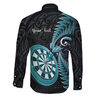 Personalised New Zealand Darts Family Matching Off The Shoulder Long Sleeve Dress and Hawaiian Shirt Happiness Is A Tight Threesome Maori Paua Shell LT14 - Polynesian Pride