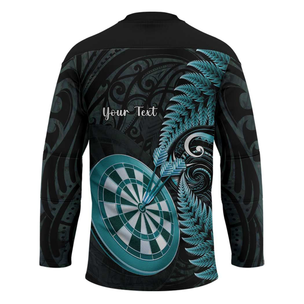 Personalised New Zealand Darts Hockey Jersey Happiness Is A Tight Threesome Maori Paua Shell - Polynesian Pride