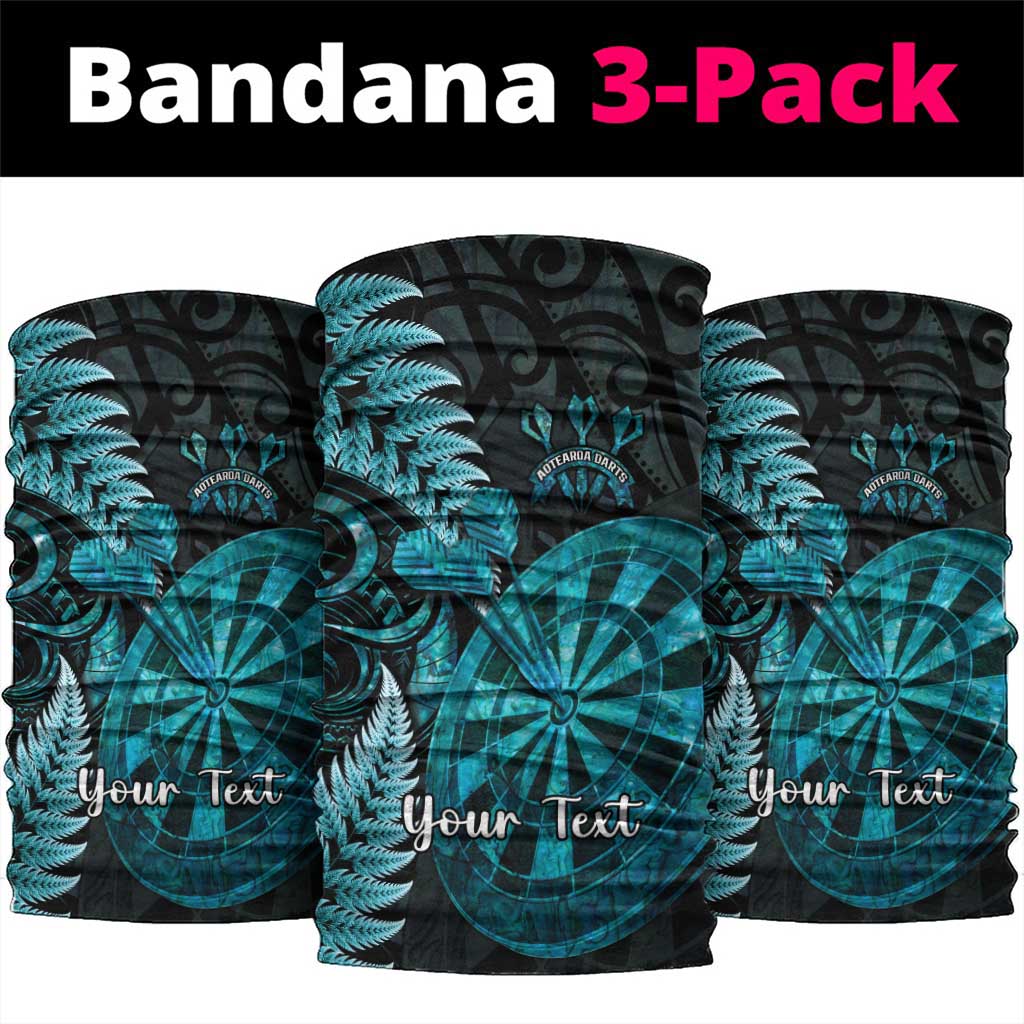 Personalised New Zealand Darts Neck Gaiter Happiness Is A Tight Threesome Maori Paua Shell - Polynesian Pride