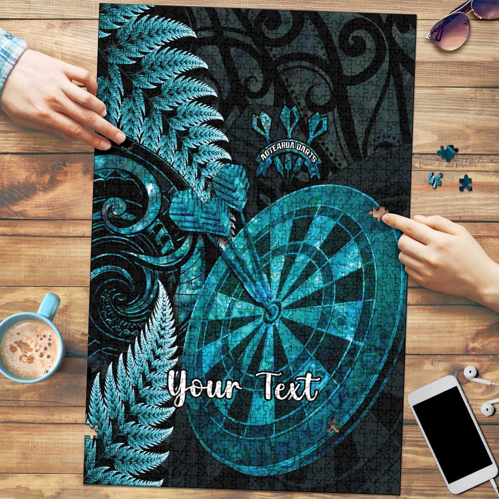 Personalised New Zealand Darts Puzzle Happiness Is A Tight Threesome Maori Paua Shell - Polynesian Pride