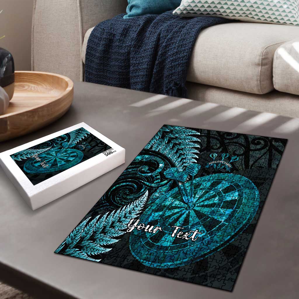 Personalised New Zealand Darts Puzzle Happiness Is A Tight Threesome Maori Paua Shell - Polynesian Pride