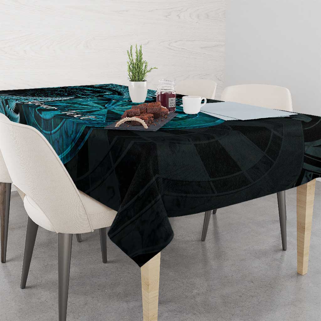 Personalised New Zealand Darts Tablecloth Happiness Is A Tight Threesome Maori Paua Shell