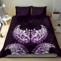 New Zealand Ta Moko Bedding Set Aotearoa Maori Chest Tattoo Purple