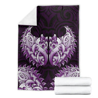 New Zealand Ta Moko Blanket Aotearoa Maori Chest Tattoo Purple