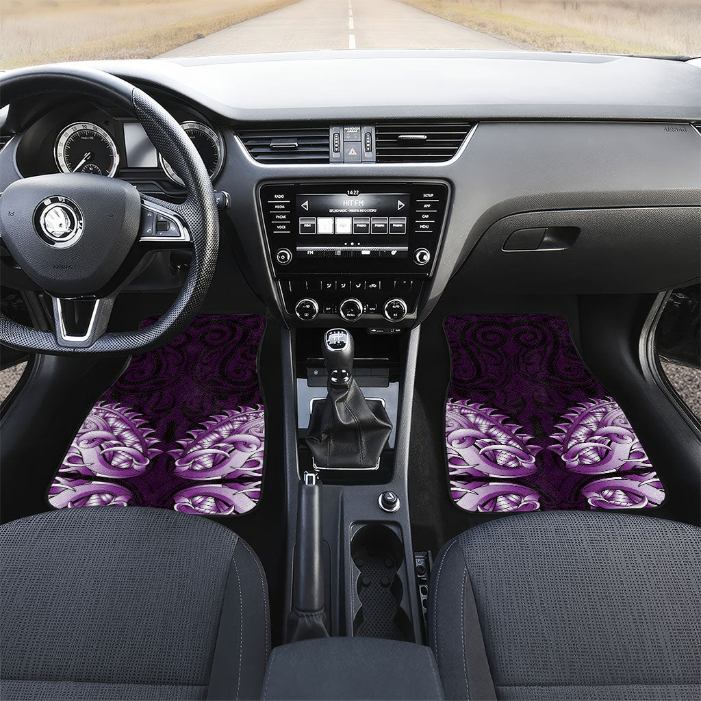 New Zealand Ta Moko Car Mats Aotearoa Maori Chest Tattoo Purple