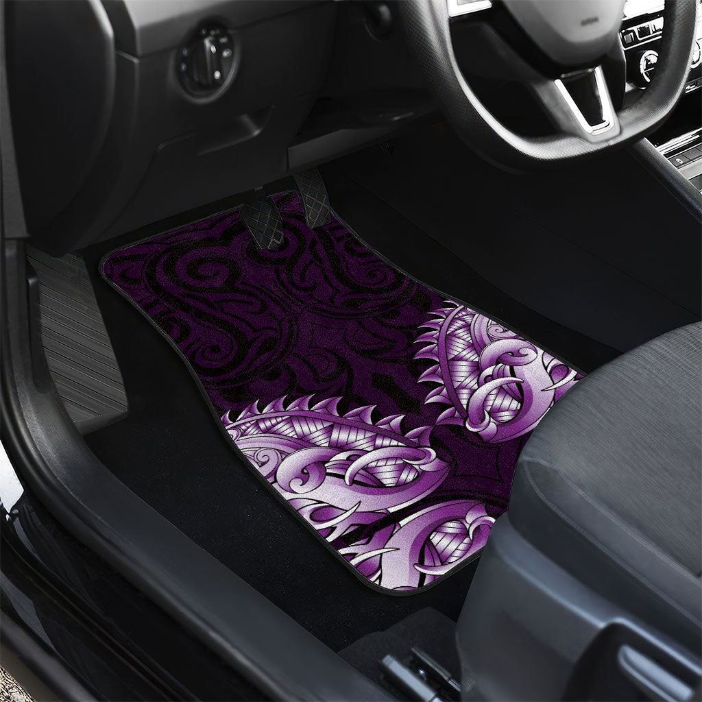 New Zealand Ta Moko Car Mats Aotearoa Maori Chest Tattoo Purple
