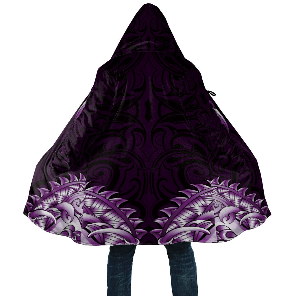 New Zealand Ta Moko Cloak Aotearoa Maori Chest Tattoo Purple