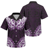 New Zealand Ta Moko Family Matching Tank Maxi Dress and Hawaiian Shirt Aotearoa Maori Chest Tattoo Purple