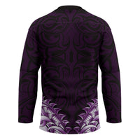 New Zealand Ta Moko Hockey Jersey Aotearoa Maori Chest Tattoo Purple