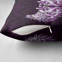 New Zealand Ta Moko Pillow Cover Aotearoa Maori Chest Tattoo Purple