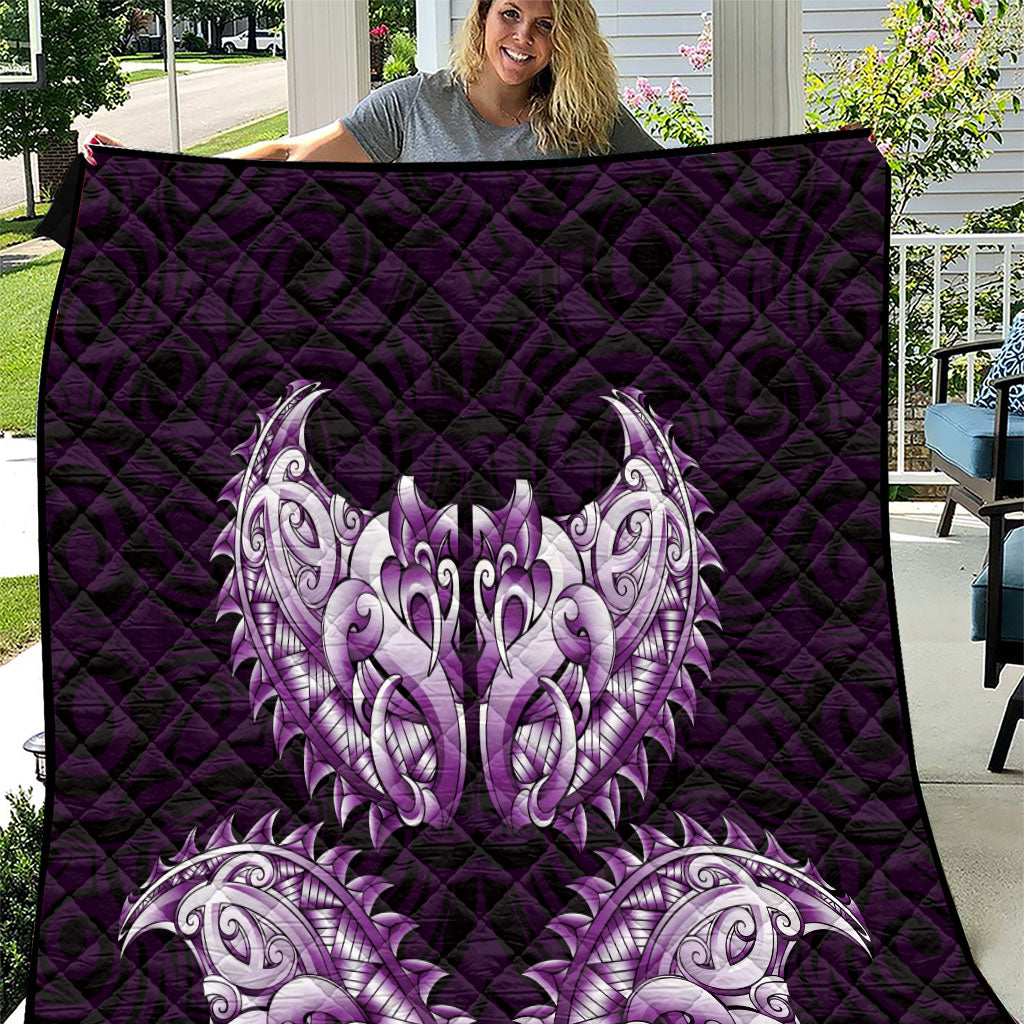 New Zealand Ta Moko Quilt Aotearoa Maori Chest Tattoo Purple