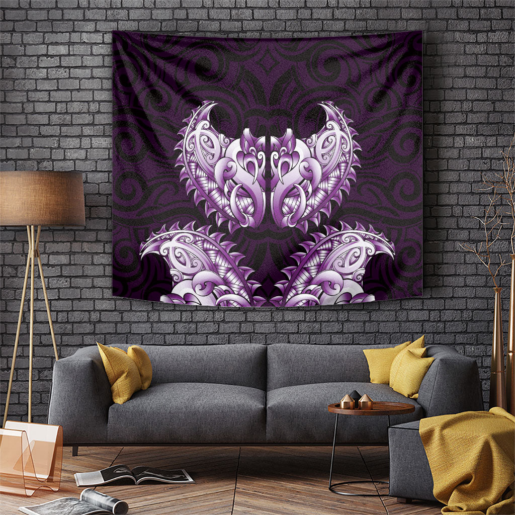 New Zealand Ta Moko Tapestry Aotearoa Maori Chest Tattoo Purple