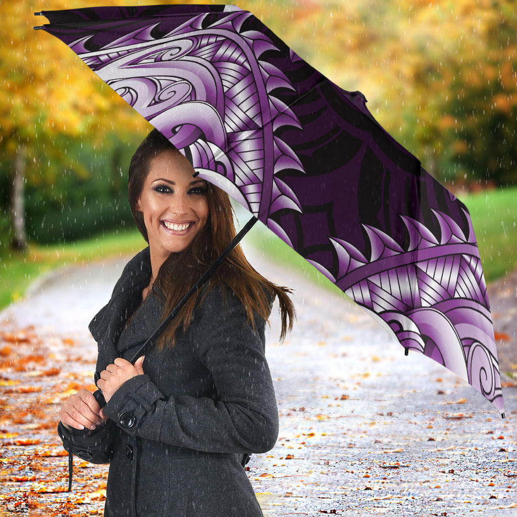 New Zealand Ta Moko Umbrella Aotearoa Maori Chest Tattoo Purple