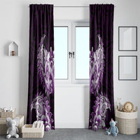 New Zealand Ta Moko Window Curtain Aotearoa Maori Chest Tattoo Purple