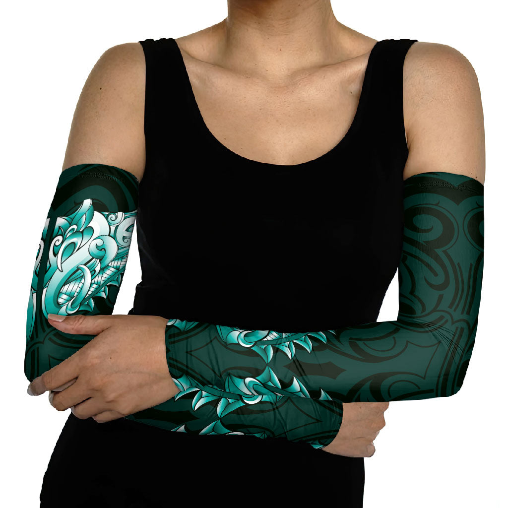 New Zealand Ta Moko Arm Sleeves Aotearoa Maori Chest Tattoo Turquoise