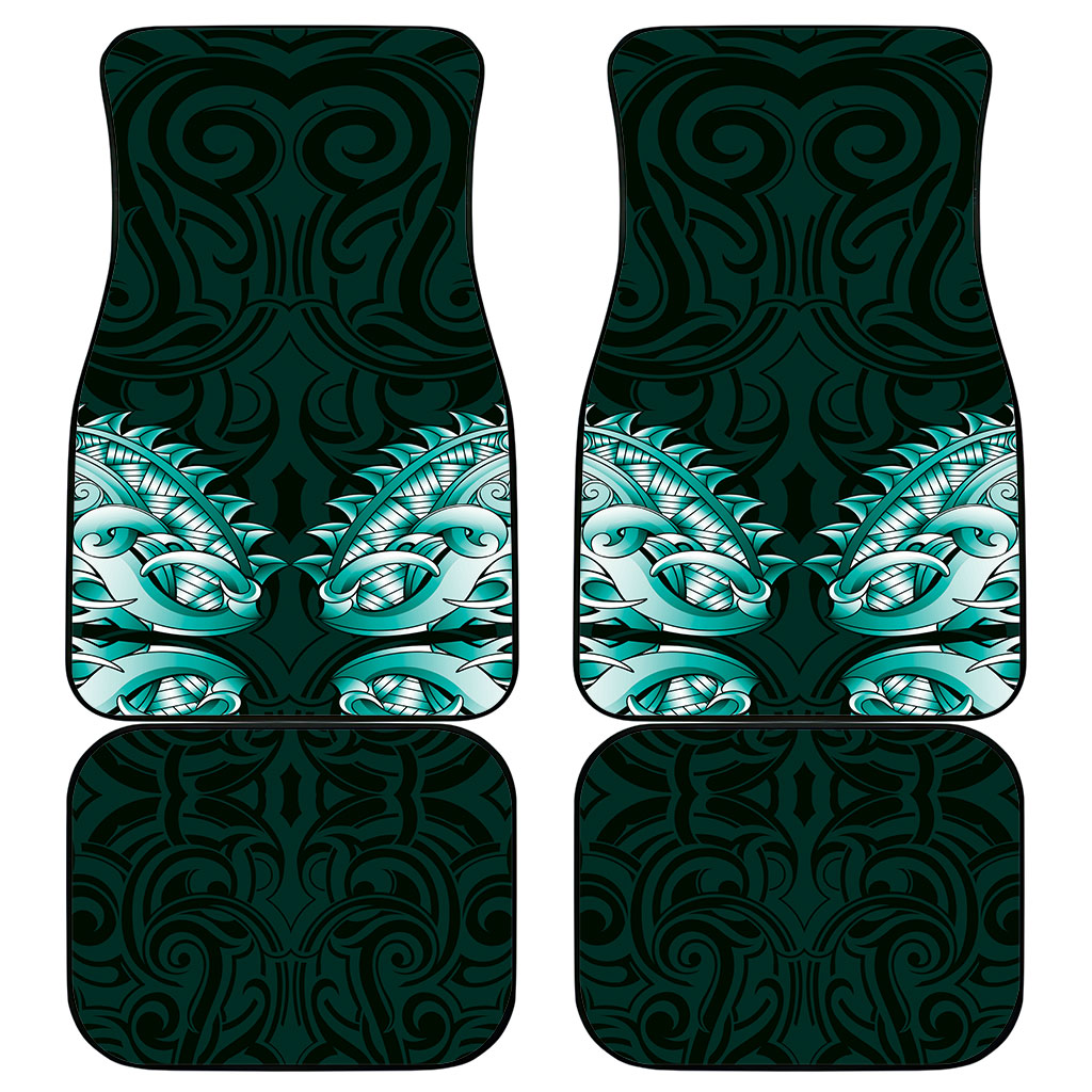 New Zealand Ta Moko Car Mats Aotearoa Maori Chest Tattoo Turquoise