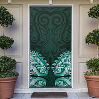 New Zealand Ta Moko Door Cover Aotearoa Maori Chest Tattoo Turquoise