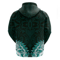 New Zealand Ta Moko Hoodie Aotearoa Maori Chest Tattoo Turquoise