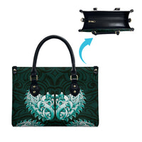 New Zealand Ta Moko Leather Bag Aotearoa Maori Chest Tattoo Turquoise