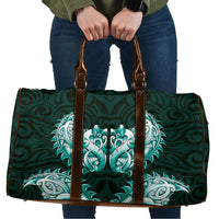 New Zealand Ta Moko Travel Bag Aotearoa Maori Chest Tattoo Turquoise