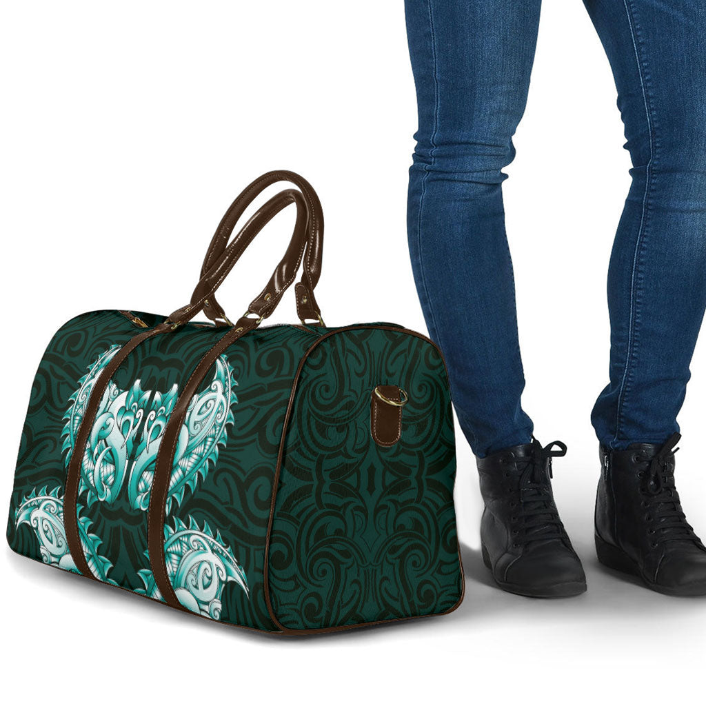 New Zealand Ta Moko Travel Bag Aotearoa Maori Chest Tattoo Turquoise