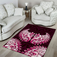 New Zealand Ta Moko Area Rug Aotearoa Maori Chest Tattoo Pink