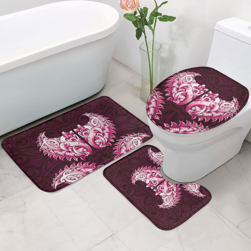 New Zealand Ta Moko Bathroom Set Aotearoa Maori Chest Tattoo Pink