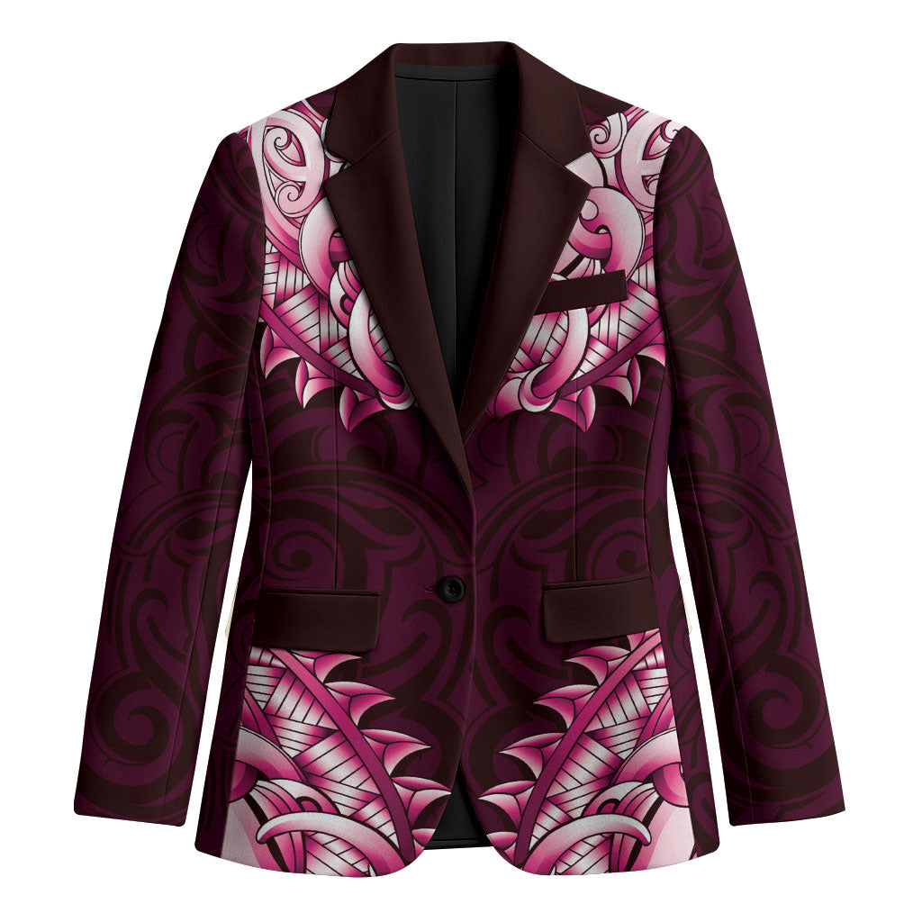 New Zealand Ta Moko Blazer Aotearoa Maori Chest Tattoo Pink