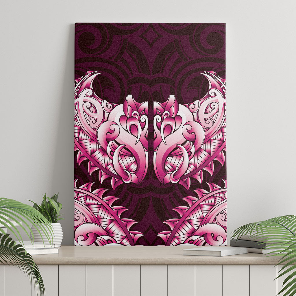 New Zealand Ta Moko Canvas Wall Art Aotearoa Maori Chest Tattoo Pink
