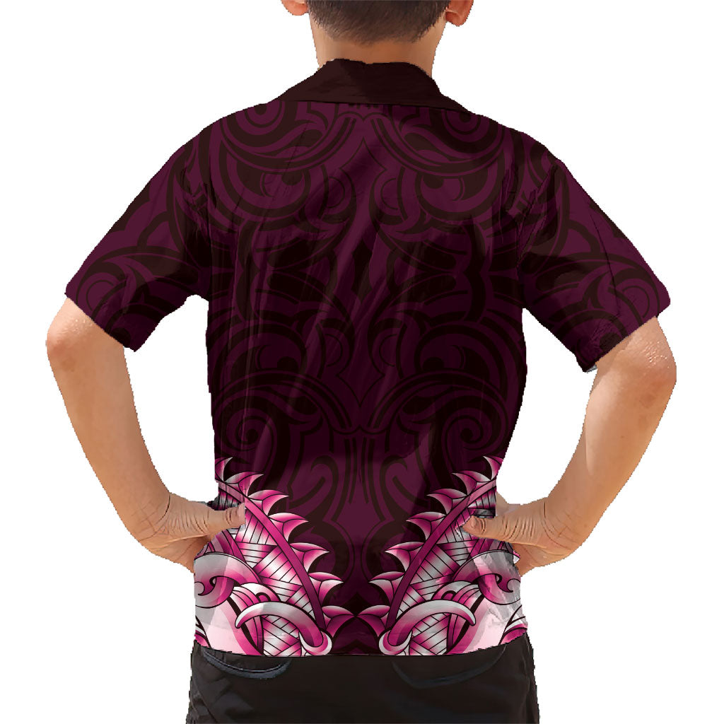 New Zealand Ta Moko Hawaiian Shirt Aotearoa Maori Chest Tattoo Pink
