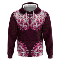 New Zealand Ta Moko Hoodie Aotearoa Maori Chest Tattoo Pink
