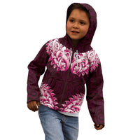 New Zealand Ta Moko Kid Hoodie Aotearoa Maori Chest Tattoo Pink
