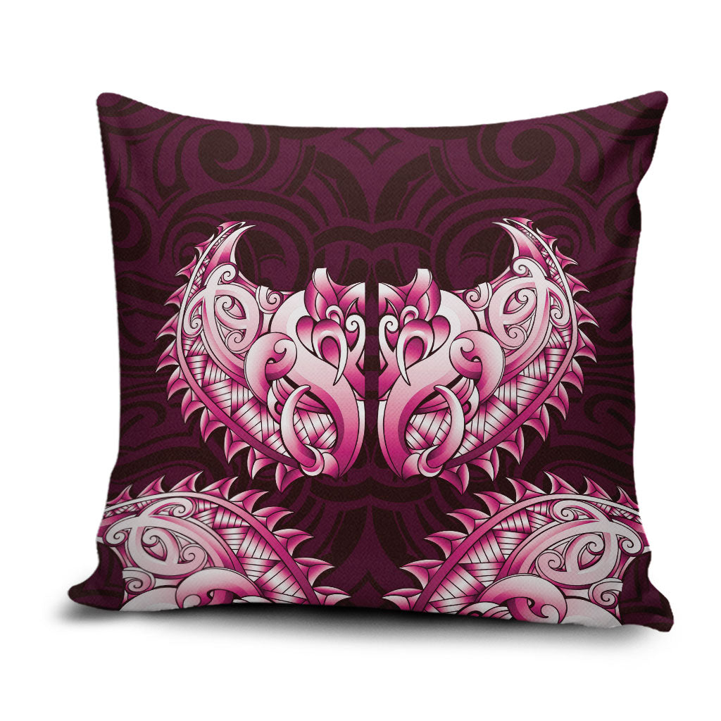 New Zealand Ta Moko Pillow Cover Aotearoa Maori Chest Tattoo Pink