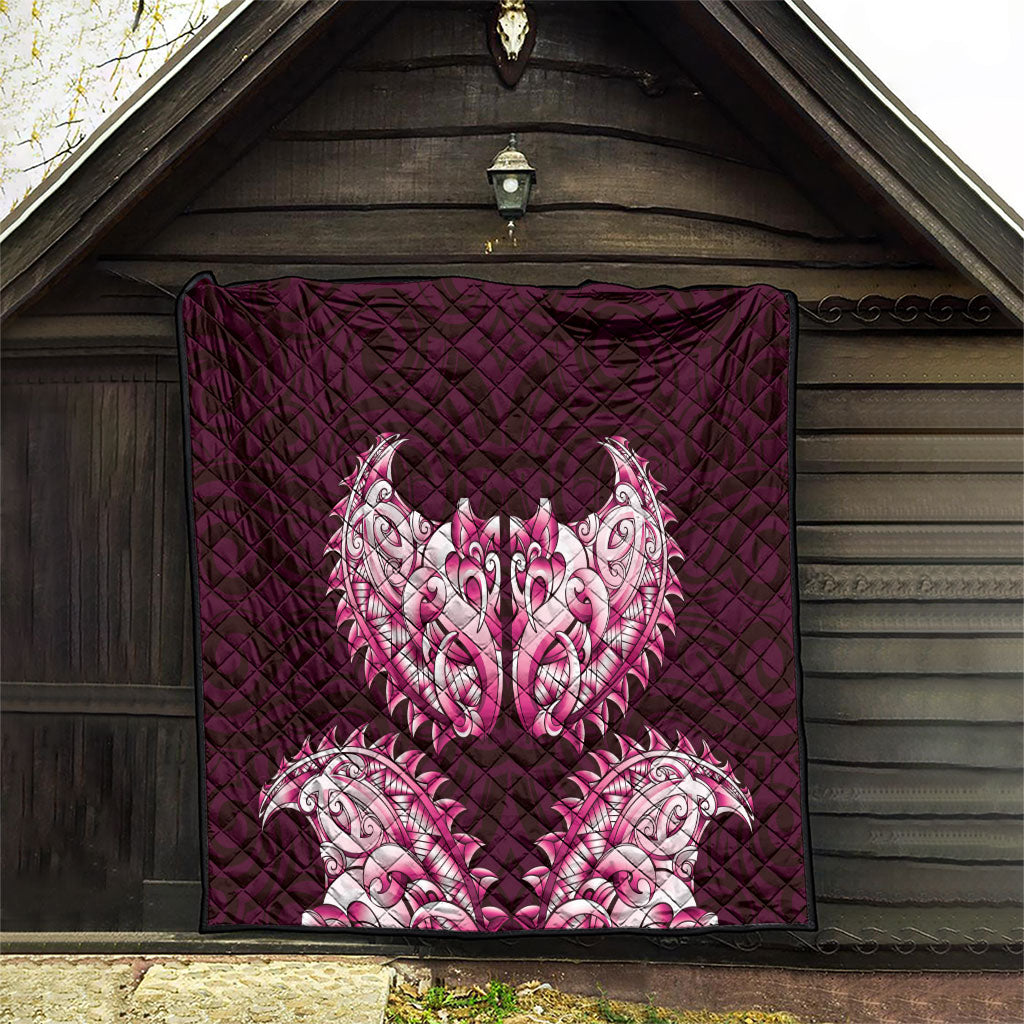 New Zealand Ta Moko Quilt Aotearoa Maori Chest Tattoo Pink