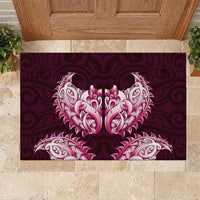 New Zealand Ta Moko Rubber Doormat Aotearoa Maori Chest Tattoo Pink