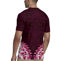 New Zealand Ta Moko Rugby Jersey Aotearoa Maori Chest Tattoo Pink