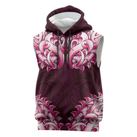 New Zealand Ta Moko Sleeveless Hoodie Aotearoa Maori Chest Tattoo Pink