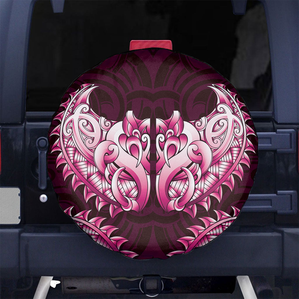 New Zealand Ta Moko Spare Tire Cover Aotearoa Maori Chest Tattoo Pink