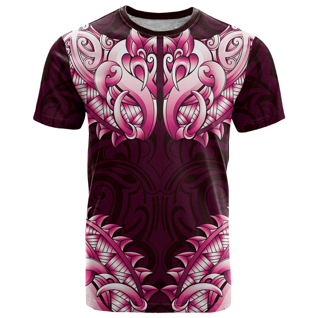 New Zealand Ta Moko T Shirt Aotearoa Maori Chest Tattoo Pink