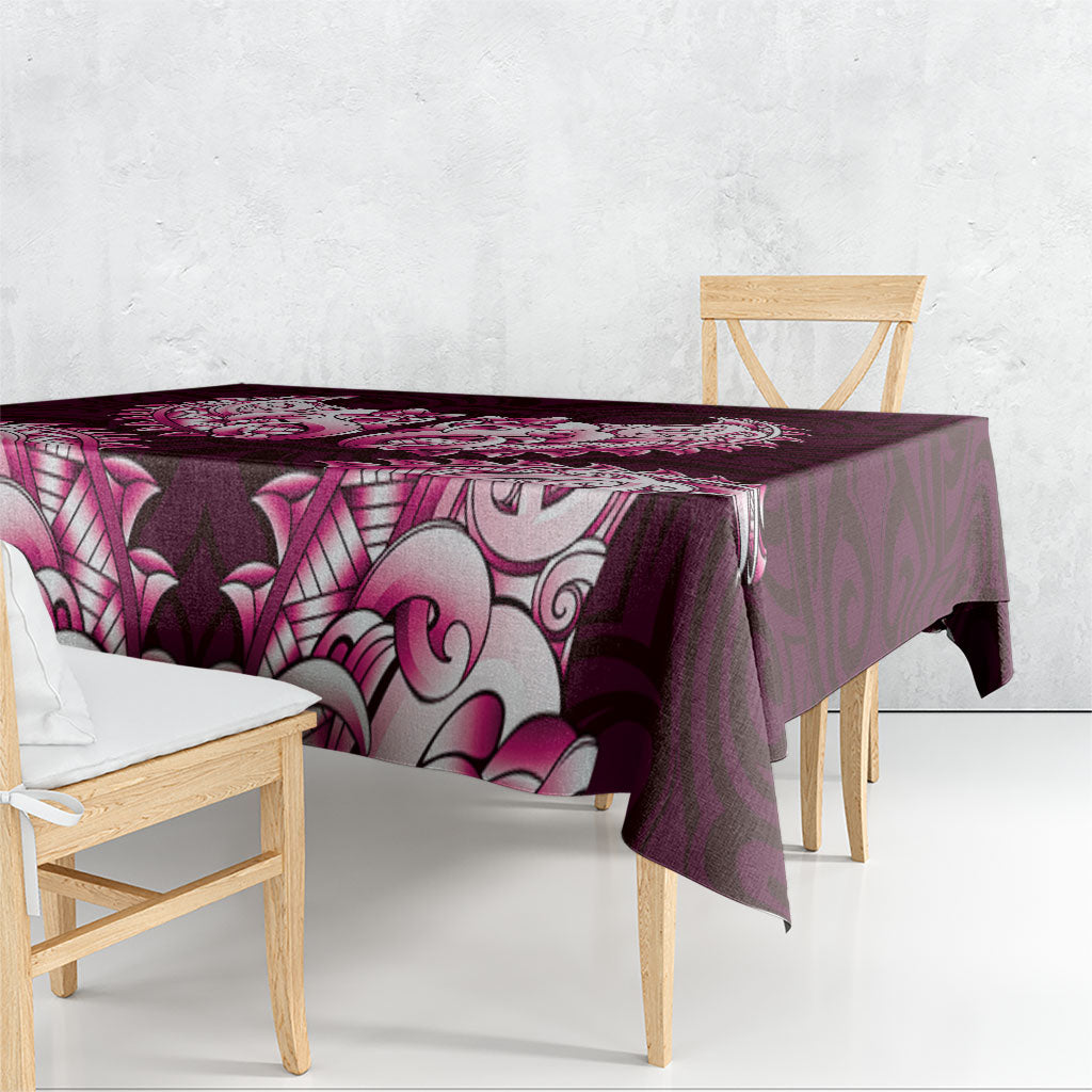 New Zealand Ta Moko Tablecloth Aotearoa Maori Chest Tattoo Pink
