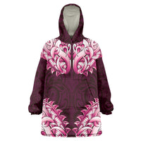 New Zealand Ta Moko Wearable Blanket Hoodie Aotearoa Maori Chest Tattoo Pink