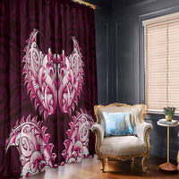 New Zealand Ta Moko Window Curtain Aotearoa Maori Chest Tattoo Pink