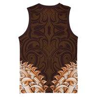 New Zealand Ta Moko Basketball Jersey Aotearoa Maori Chest Tattoo Orange