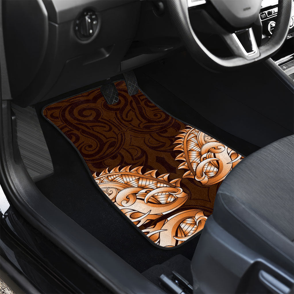 New Zealand Ta Moko Car Mats Aotearoa Maori Chest Tattoo Orange