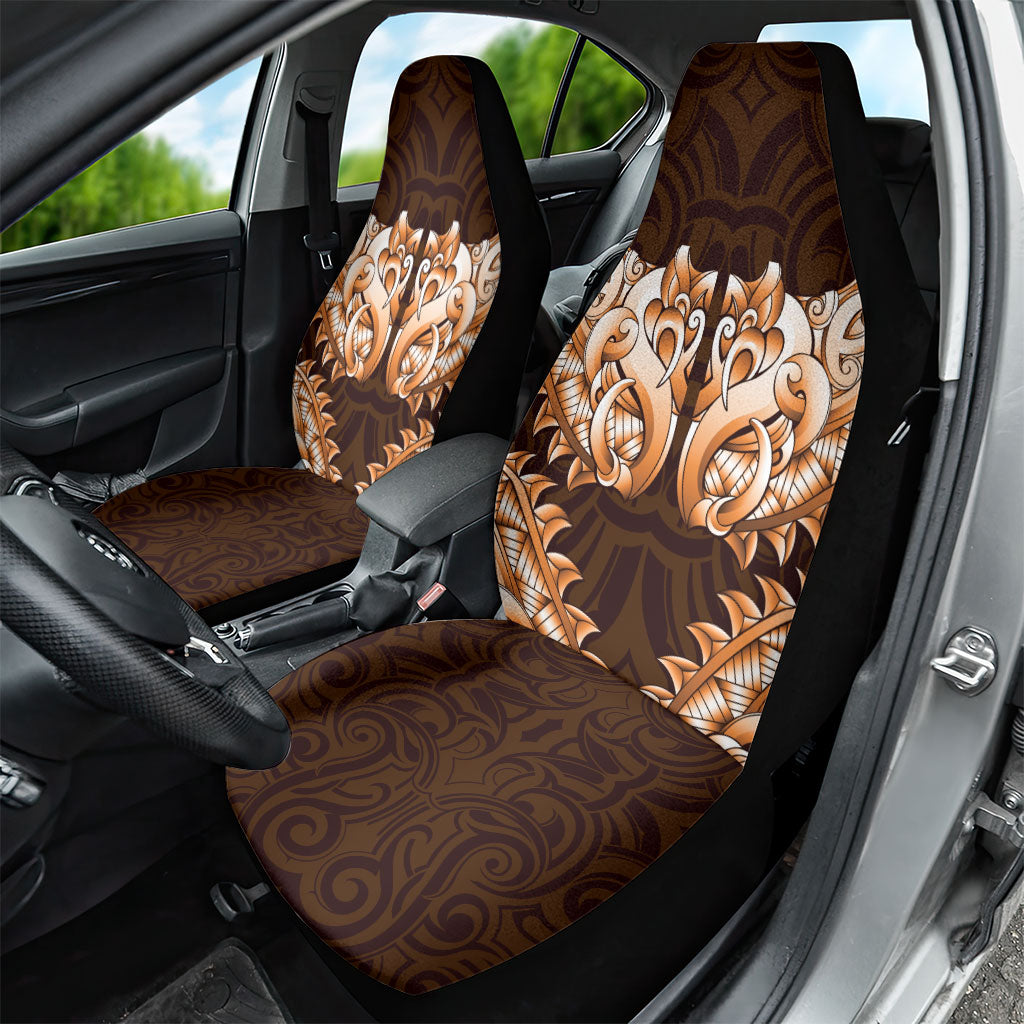 New Zealand Ta Moko Car Seat Cover Aotearoa Maori Chest Tattoo Orange
