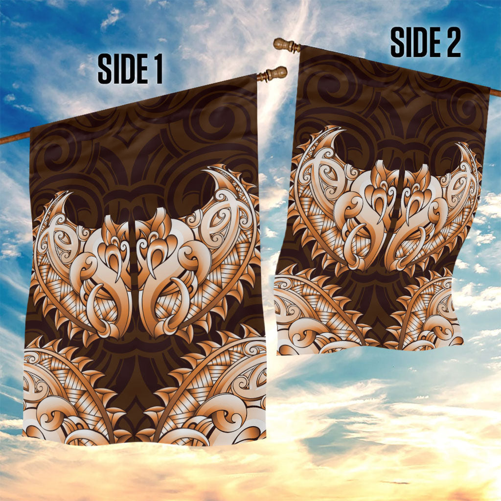 New Zealand Ta Moko Garden Flag Aotearoa Maori Chest Tattoo Orange