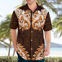 New Zealand Ta Moko Hawaiian Shirt Aotearoa Maori Chest Tattoo Orange