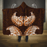 New Zealand Ta Moko Hooded Blanket Aotearoa Maori Chest Tattoo Orange